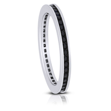 Srebrny pierścionek obrączkowy 925 rodowany czarne