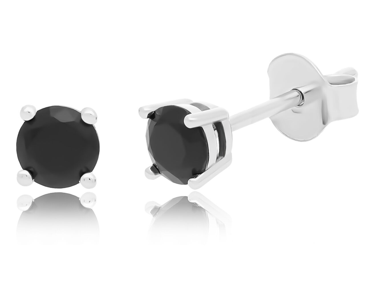 Kolczyki srebrne z czarnymi cyrkoniami pr.925