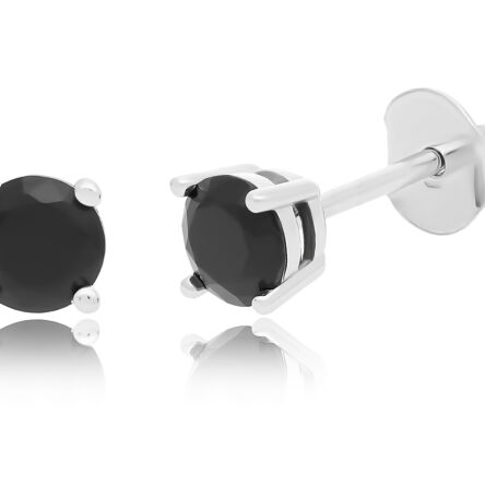 Kolczyki srebrne z czarnymi cyrkoniami pr.925