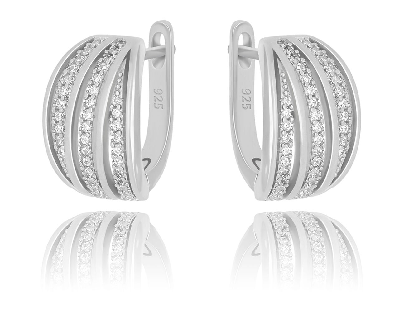 Kolczyki srebrne szerokie na angielskim zapięciu