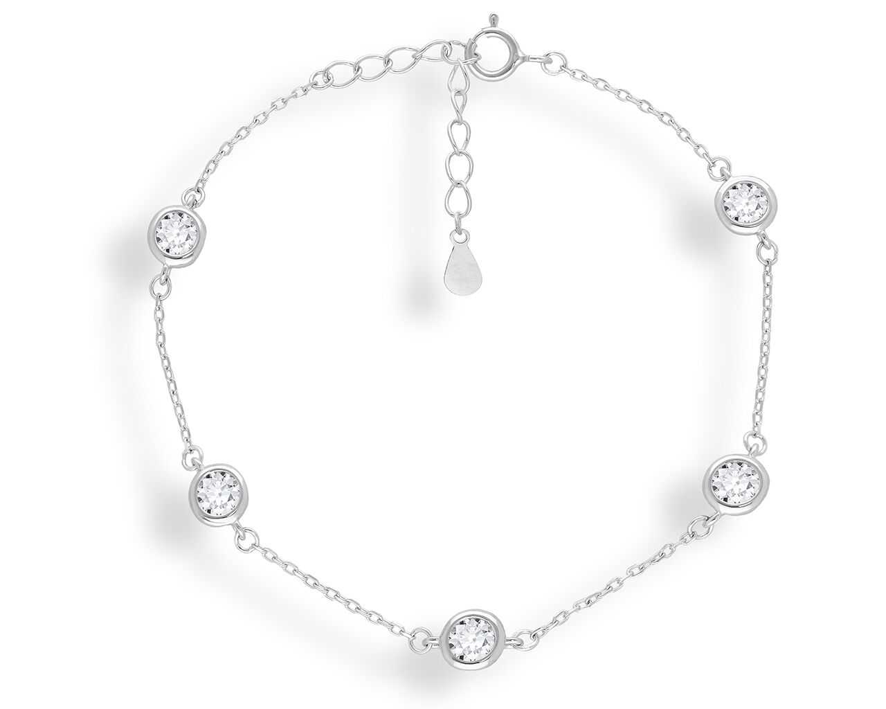 Bransoletka srebrna damska z cyrkoniami