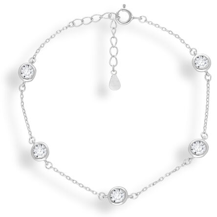 Bransoletka srebrna damska z cyrkoniami