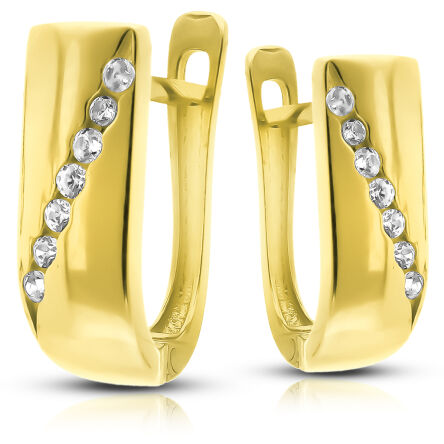 Kolczyki złote 585 ozdobione cyrkoniami angielskie