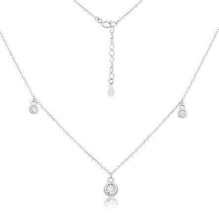 Naszyjnik srebrny z wiszącymi cyrkoniami