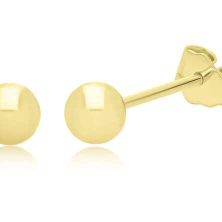 Złote kolczyki kulki gładkie sztyfty pr.585