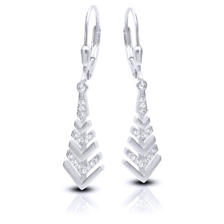 Kolczyki srebrne wiszące z cyrkoniami