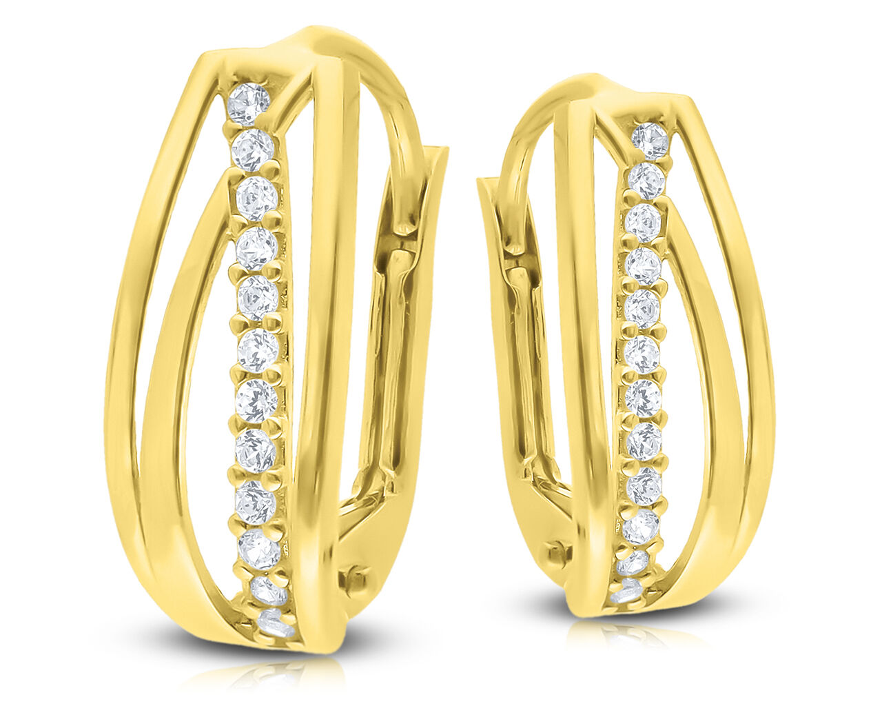 Złote kolczyki ozdobione cyrkoniami pr.585