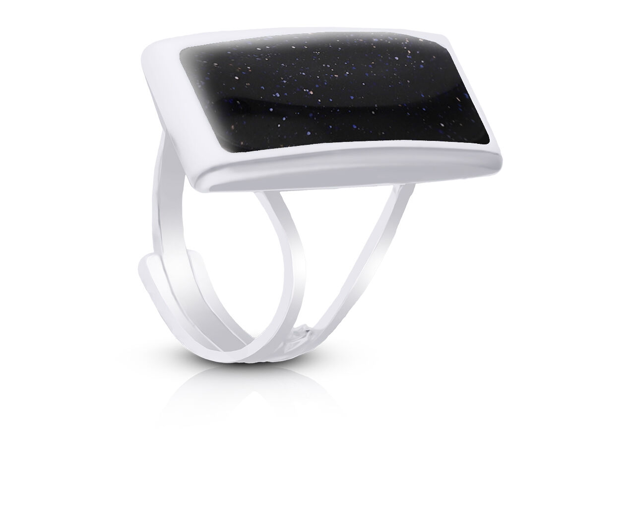 Srebrny pierścionek z Nocą Kairu duży