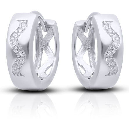 Kolczyki srebrne kółka ozdobione cyrkoniami