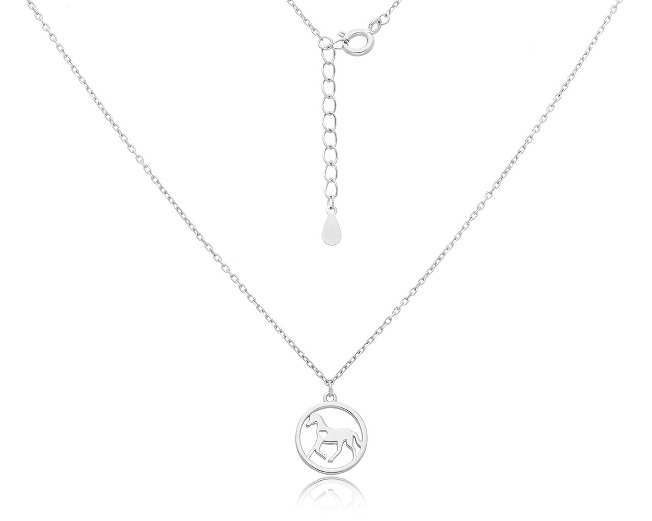 Naszyjnik srebrny damski z koniem
