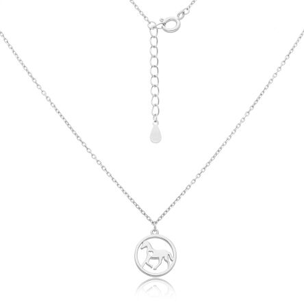 Naszyjnik srebrny damski z koniem