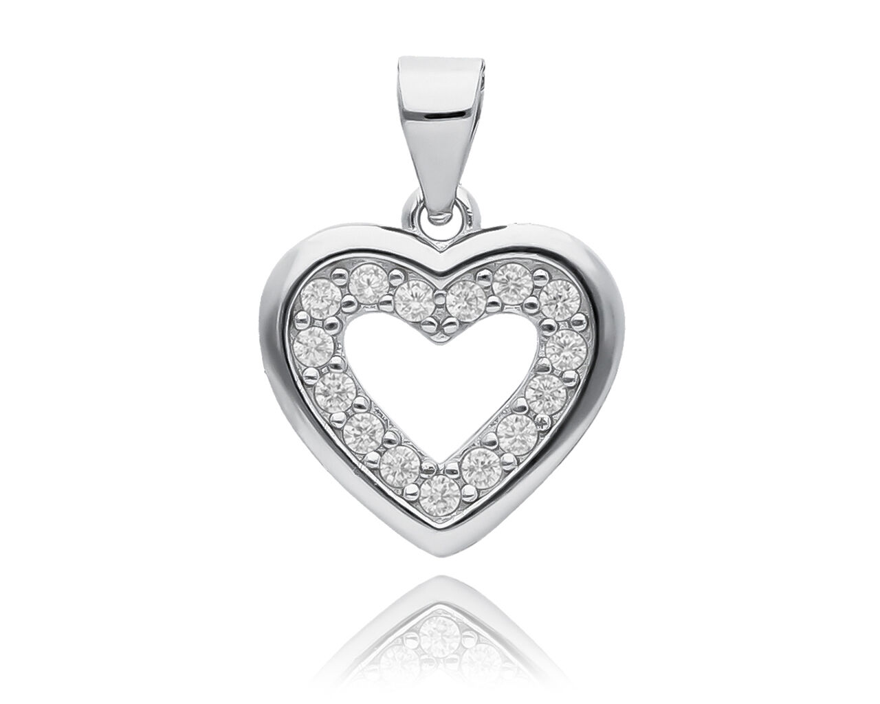 Srebrne serduszko zawieszka z cyrkoniami