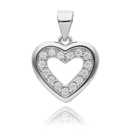 Srebrne serduszko zawieszka z cyrkoniami