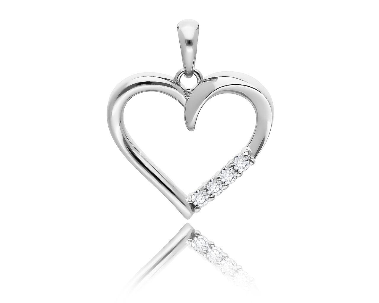 Srebrna zawieszka serduszko z cyrkoniami