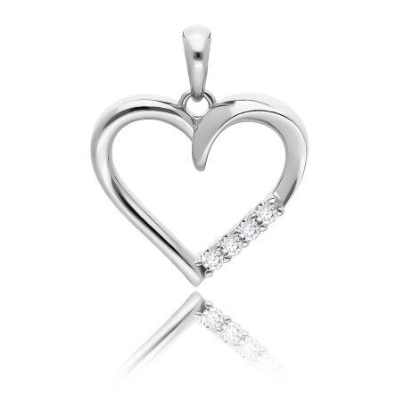 Srebrna zawieszka serduszko z cyrkoniami