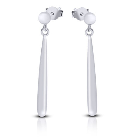 Srebrne kolczyki wiszące długie gładkie sztyfty