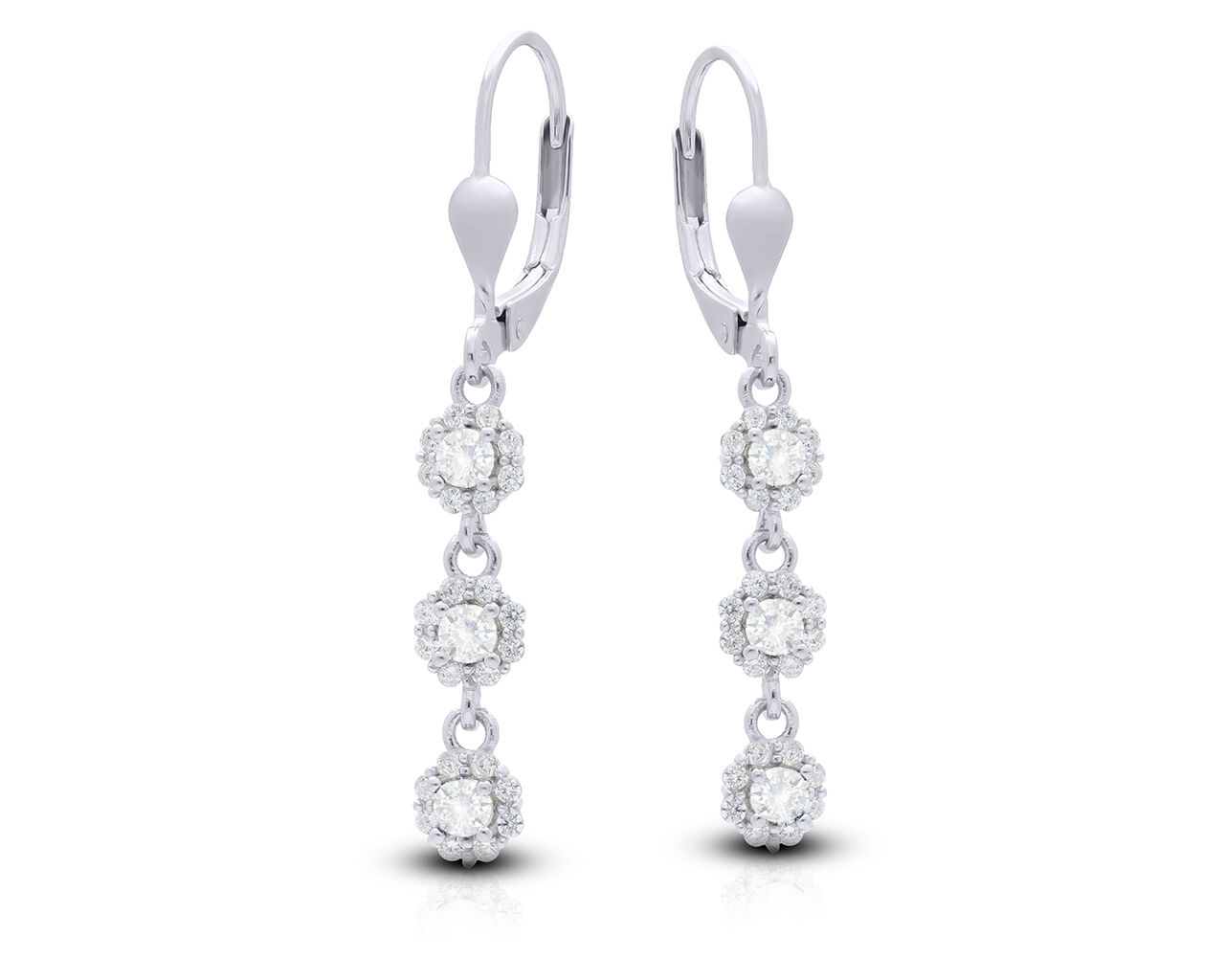 Kolczyki srebrne wiszące z cyrkoniami pr.925