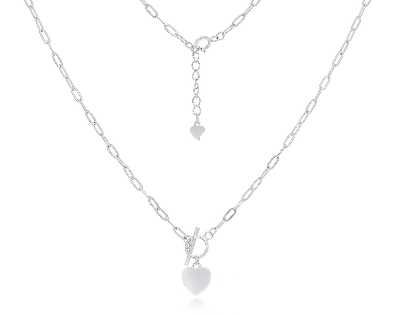 Naszyjnik srebrny z sercem gładkim pr.925