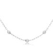 Naszyjnik srebrny damski z diamentowanymi kulkami - 2