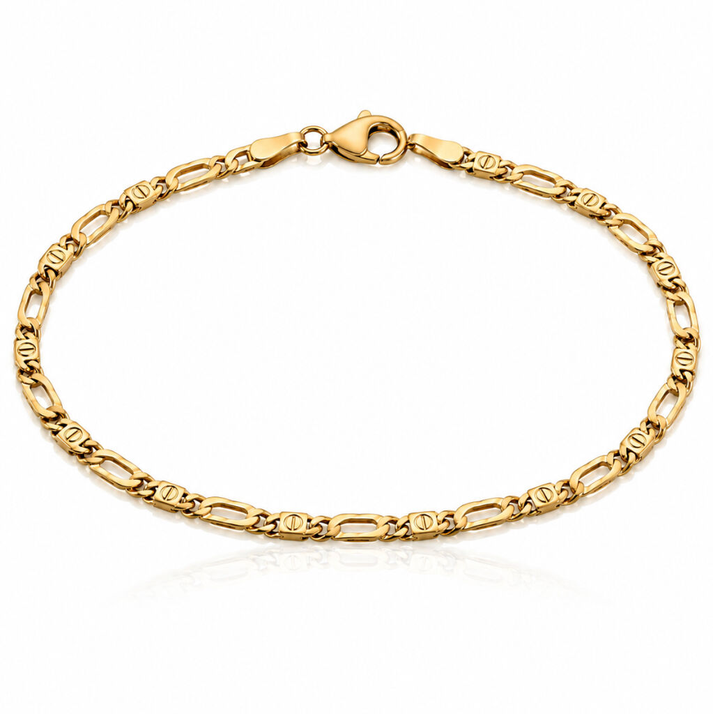 Złota bransoletka 585 elegancka z połyskiem