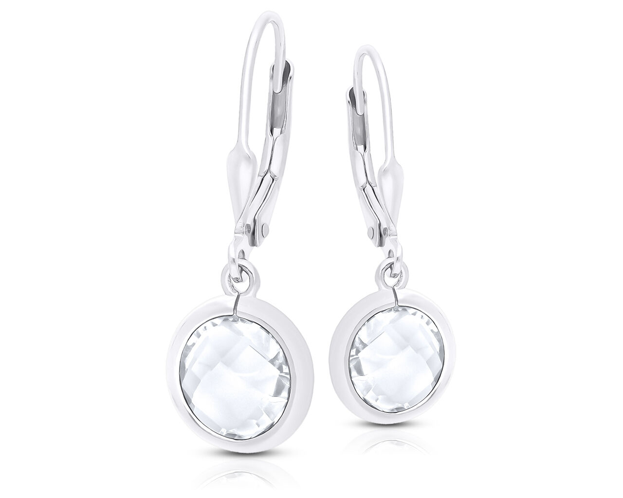 Kolczyki srebrne wiszące z okrągłą cyrkonią