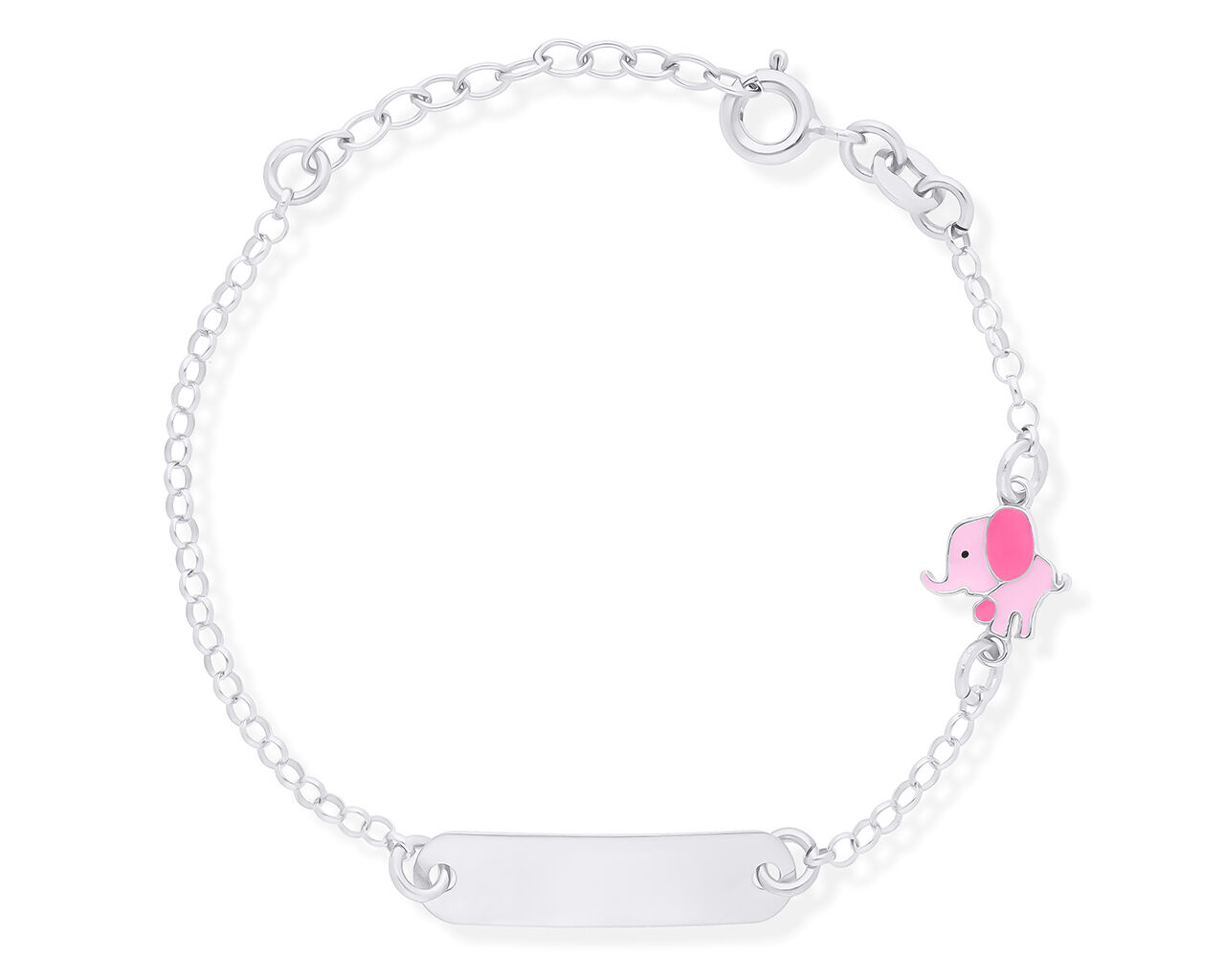 Bransoletka srebrna dziecięca ze słonikiem