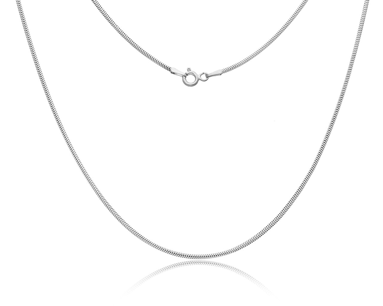 Łańcuszek srebrny rodowany splot snake