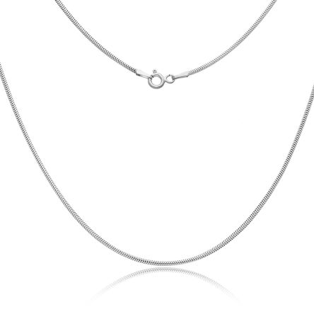 Łańcuszek srebrny rodowany splot snake