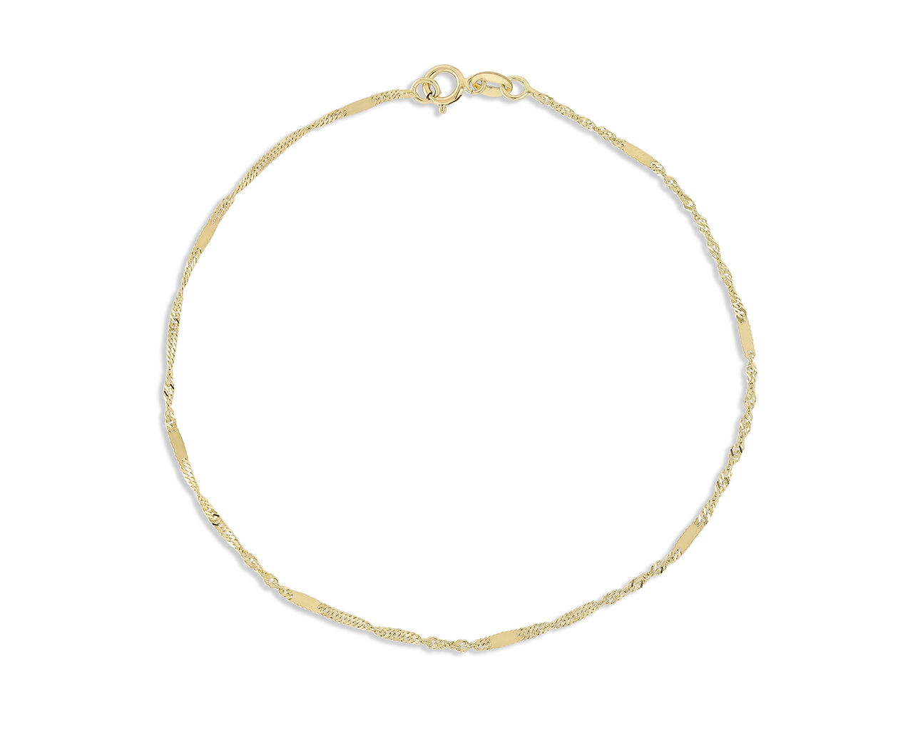 Bransoletka złota splot singapur z blaszkami