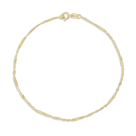 Bransoletka złota splot singapur z blaszkami