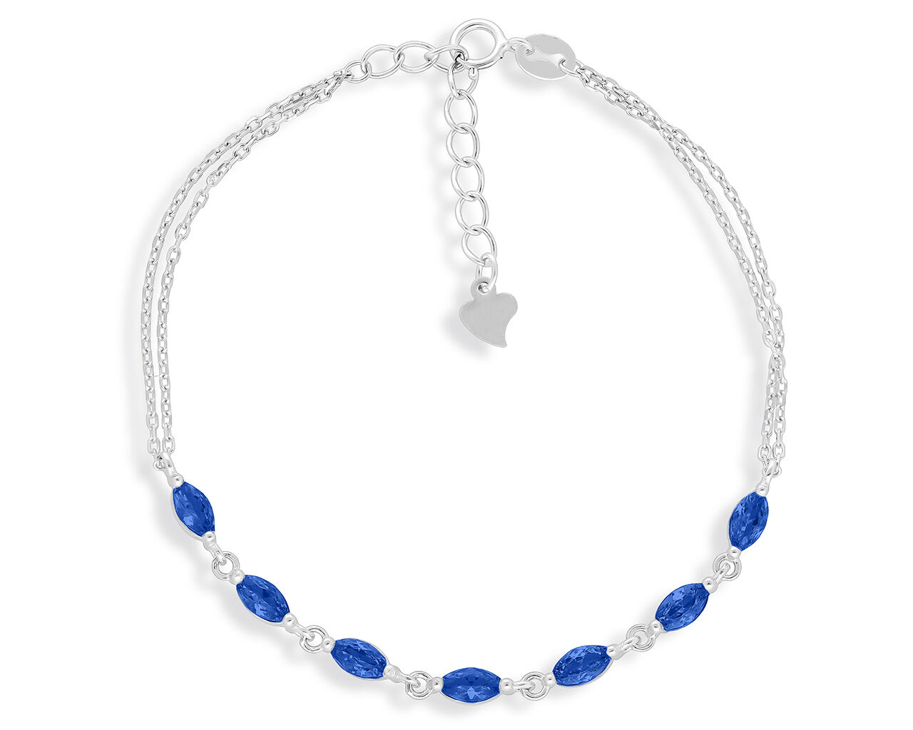 Srebrna bransoletka z granatowymi kamieniami