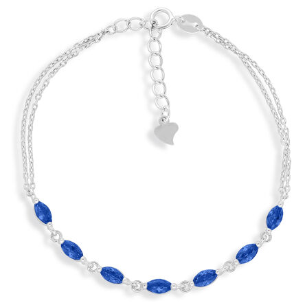 Srebrna bransoletka z granatowymi kamieniami