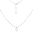 Srebrny naszyjnik damski z białym serduszkiem - 2
