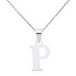Srebrna literka P gładka zawieszka pr.925 - 3