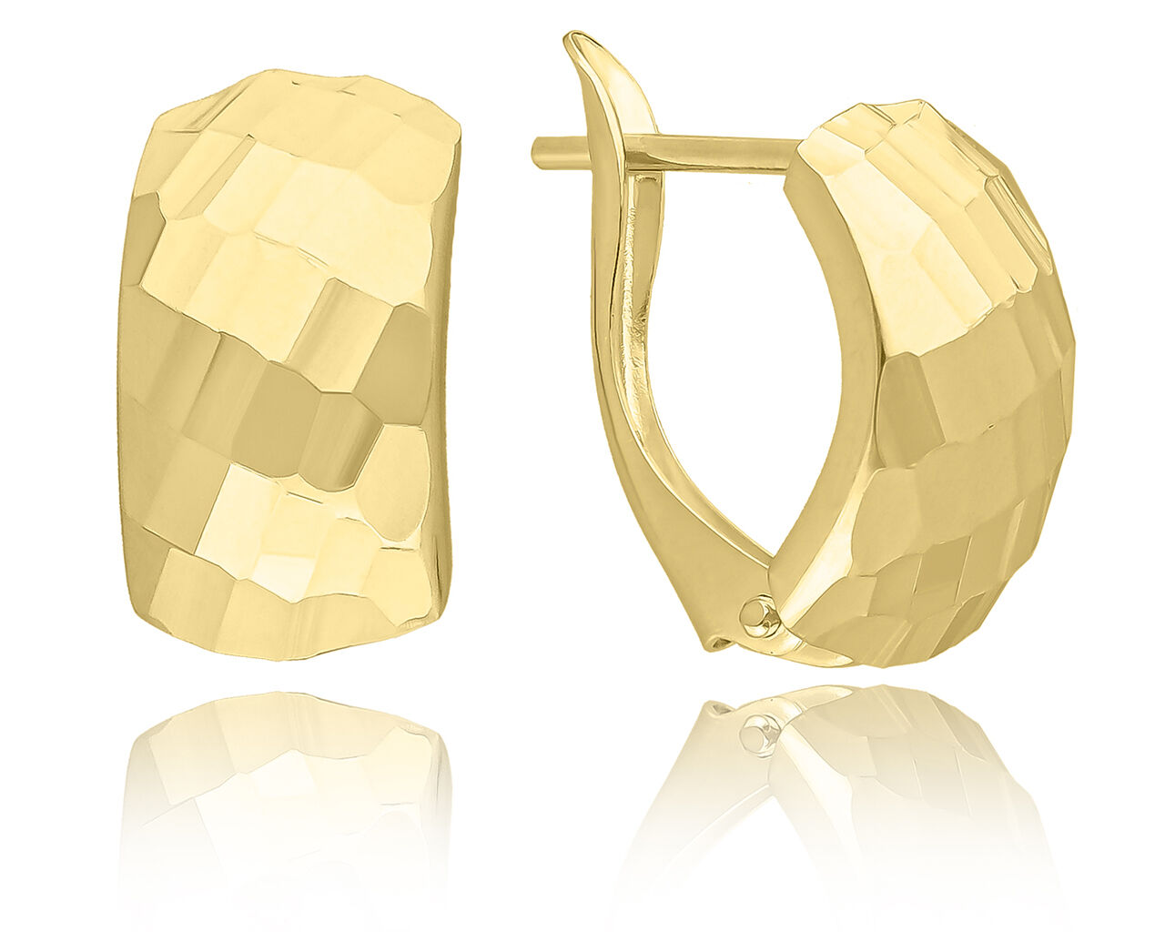 Złote kolczyki diamentowane angielskie pr.585