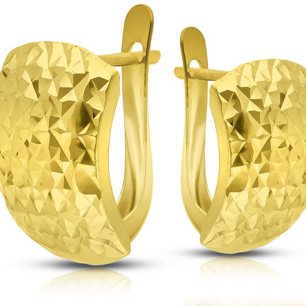 Złote kolczyki szerokie angielskie zapięcie pr.585