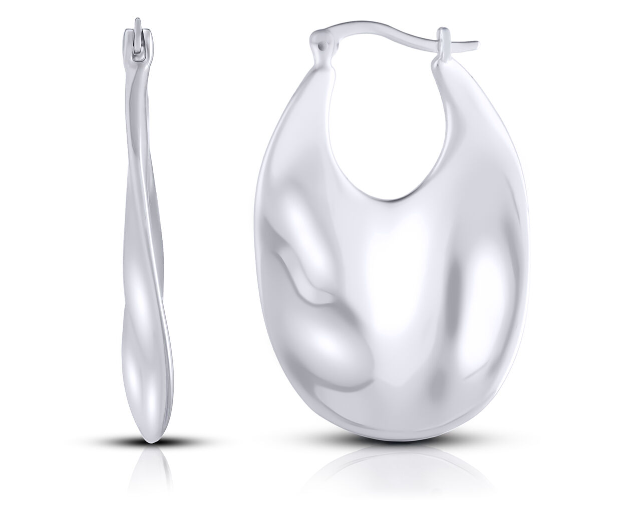 Kolczyki srebrne wiszące gładkie oryginalny wzór