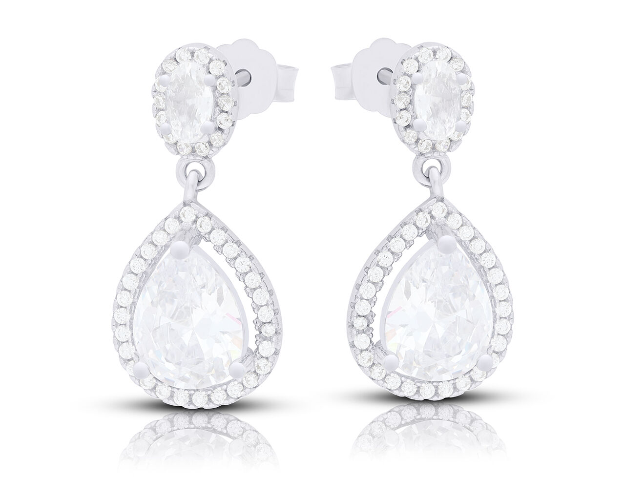 Kolczyki srebrne wiszące z cyrkoniami pr.925