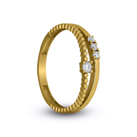 Pierścionek złoty o nowoczesnym wzorze